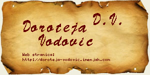 Doroteja Vodović vizit kartica